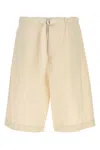 Jil Sander Bermuda Shorts With Back And Side Pockets In White