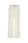 Jil Sander White Cotton Wide-leg Pant In Neutral