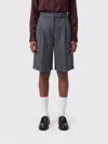Jil Sander Herringbone-pattern Pleated Shorts In Gray