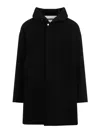 Jil Sander Black Virgin Wool Parka In Black