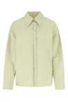 Jil Sander Pastel Green Poplin Oversize Shirt In Yellow