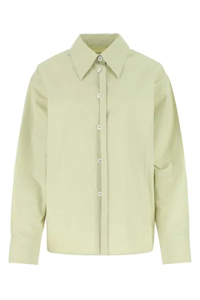 Jil Sander Pastel Green Poplin Oversize Shirt In Yellow