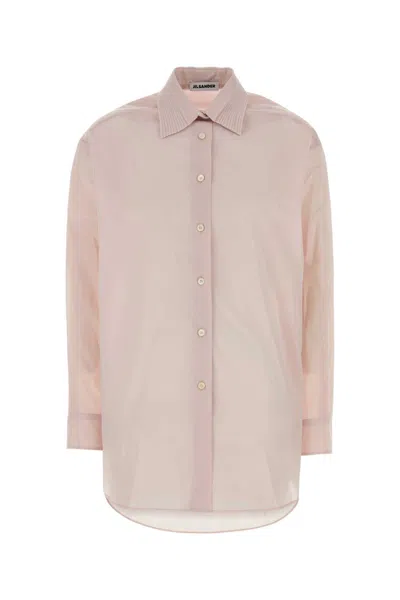 Jil Sander Pastel Muslin Oversize Shirt In Pink