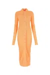 Jil Sander Abito Chemisier In Viscosa Arancione Pastello Donna In Orange