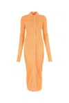 Jil Sander Abito Chemisier In Viscosa Arancione Pastello Donna In Orange