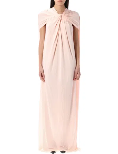 Jil Sander Pastel Pink Crepe Long Dress In Confetti