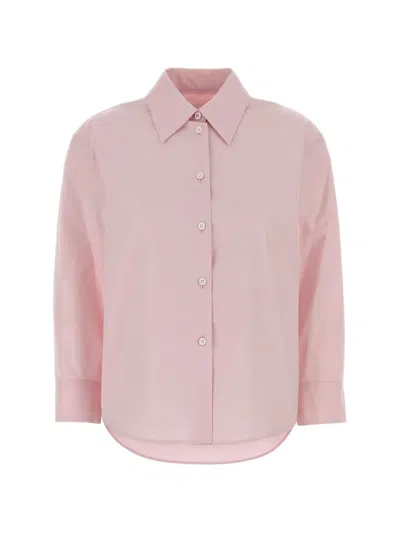 Jil Sander Classic Cotton Shirt With Long Sleeves And Pointed Collar In Pink