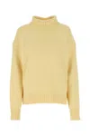 Jil Sander Pastel Yellow Cashmere Blend Oversize Sweater In Yellow
