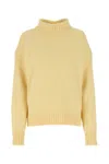 Jil Sander Pastel Yellow Cashmere Blend Oversize Sweater In Yellow