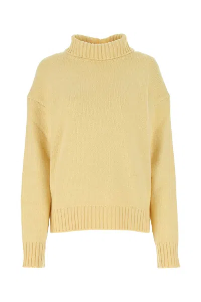 Jil Sander Pastel Yellow Cashmere Blend Oversize Sweater