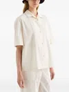 Jil Sander Patch Pocket Cotton Poplin Shirt In White
