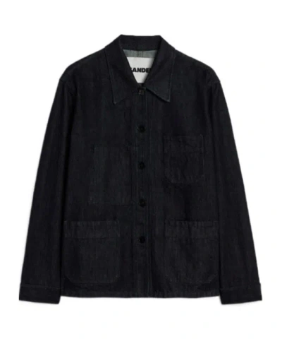 Jil Sander Patch-pocket Denim Jacket In Black