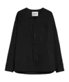 Jil Sander Patch Pocket V-neck Shirt In Black