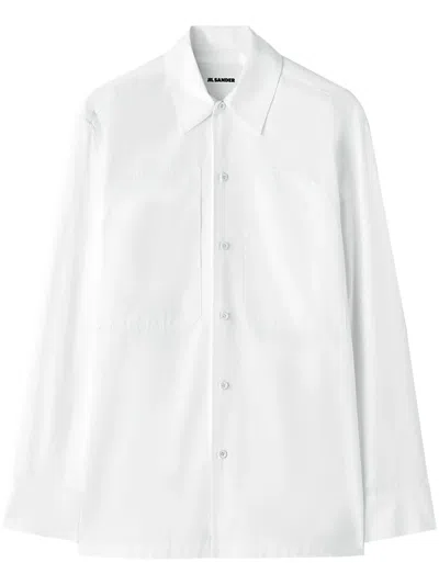 Jil Sander Hemd Mit Aufgesetzten Taschen In Weiss