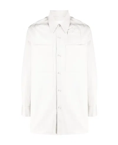 Jil Sander Patch-pockets Cotton Shirt In Grey