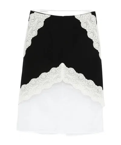 Jil Sander Patchwork Skirt In White