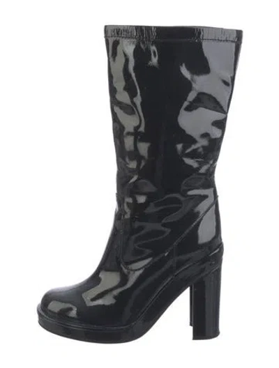 Pre-owned Jil Sander Patent Leather Boots In Blue