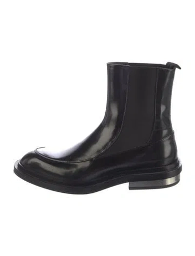 Pre-owned Jil Sander Patent Leather Chelsea Boots In Black