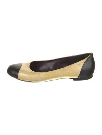 Pre-owned Jil Sander Patent Leather Colorblock Pattern Ballet Flats In Yellow