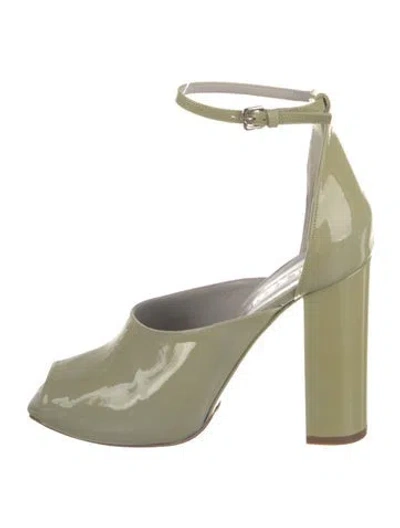 Pre-owned Jil Sander Patent Leather D'orsay Pumps In Green