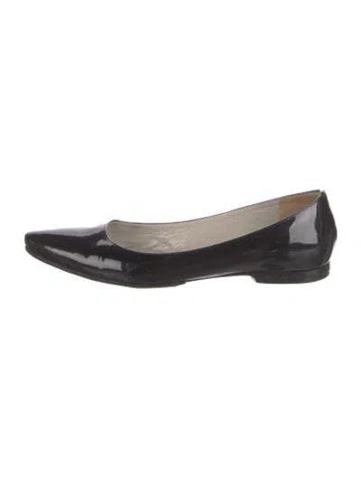 Pre-owned Jil Sander Patent Leather Flats In Black