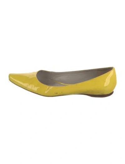 Pre-owned Jil Sander Patent Leather Flats In Yellow