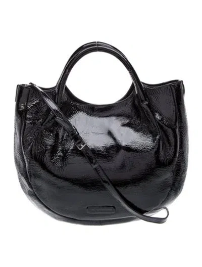Pre-owned Jil Sander Patent Leather Hobo In Black