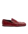 Jil Sander Leather Loafers In Dark Cherry
