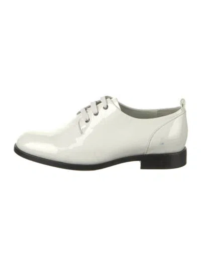 Pre-owned Jil Sander Patent Leather Oxfords In White