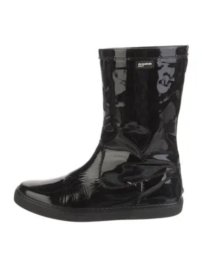 Pre-owned Jil Sander Patent Leather Rain Boots In Black