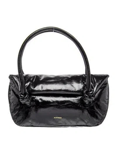 Pre-owned Jil Sander Patent Leather Shoulder Bag In Black