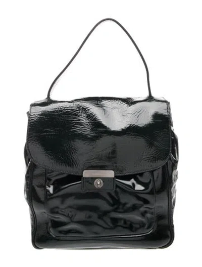 Pre-owned Jil Sander Patent Leather Shoulder Bag In Green