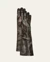 Jil Sander Patent Leather Zip Gloves In Black