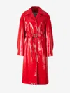 Jil Sander Belted Coated-linen Trench Coat In Red