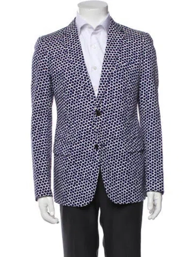 Pre-owned Jil Sander Pattern Print Blazer In Blue