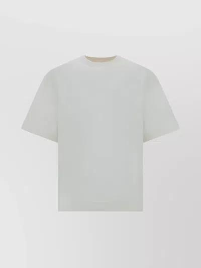 Jil Sander Patterned Crew Neck T-shirt With Zipper Applique In White