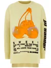 Jil Sander Graphic Print Wool Oversize Sweater In 中性色