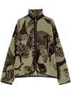 Jil Sander Patterned-jacquard Zip-up Sweatshirt In Green