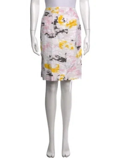 Pre-owned Jil Sander Patterned Knee-length Skirt In White