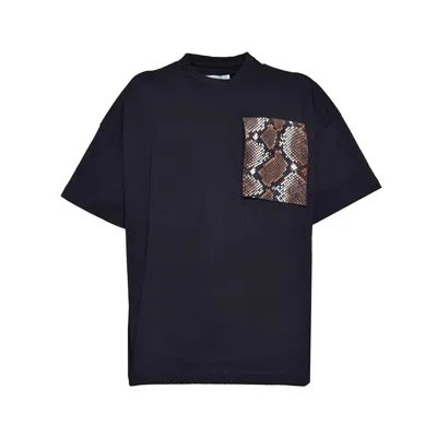 Jil Sander Patterned Pocket Short-sleeved T-shirt In Nero