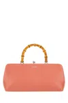 Jil Sander Salmon Leather Small Goji Bamboo Handbag In Pink