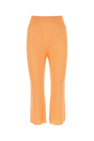 JIL SANDER JIL SANDER PEACH VISCOSE CROPPED CUT PANT