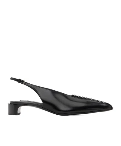 Jil Sander Pearl-detail Slingback Pumps In Black