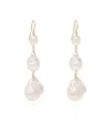 Jil Sander Pearl Drop Earrings In White