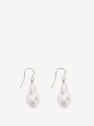 Jil Sander Pearl Earrings In Neutral