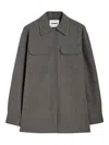 Jil Sander Pearl-embellished Button-up Shirt In Gray