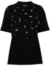 Jil Sander Embellished Crewneck T-shirt In 001 Black
