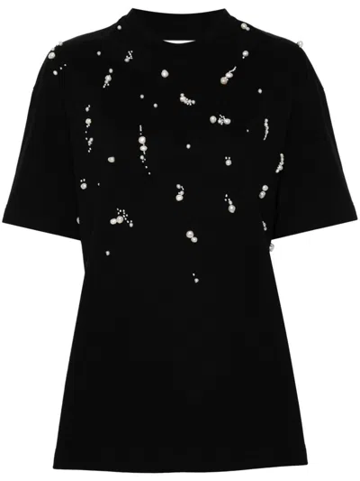 Jil Sander Embellished Crewneck T-shirt In Black