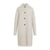 Jil Sander Pearl White Wool W 04 Double Breast Coat In Neutral