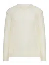 Jil Sander Perforated Crew Neck Sweater In Neutral